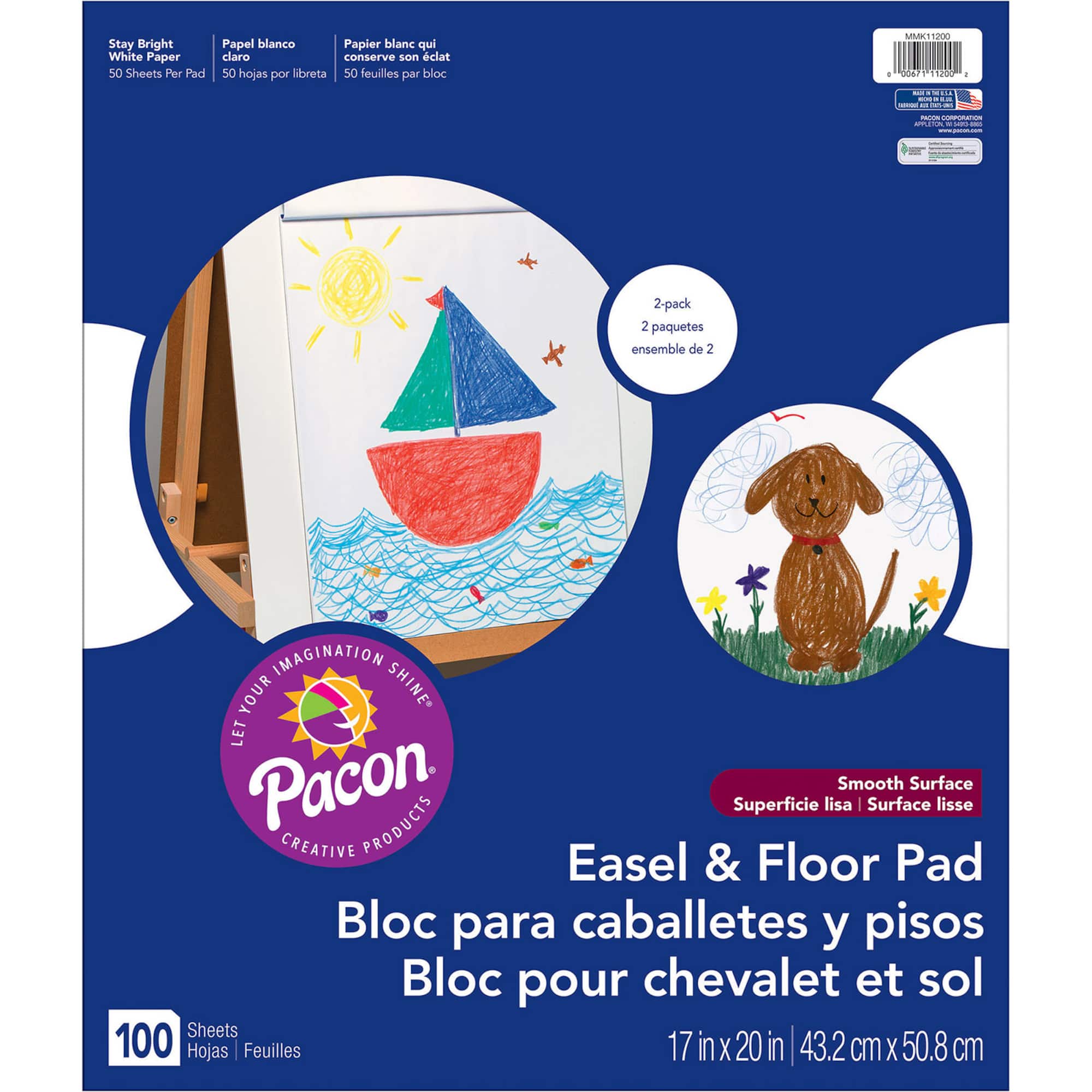 Pacon® 17" x 20" White Easel & Floor Pads, 2 Packs of 2